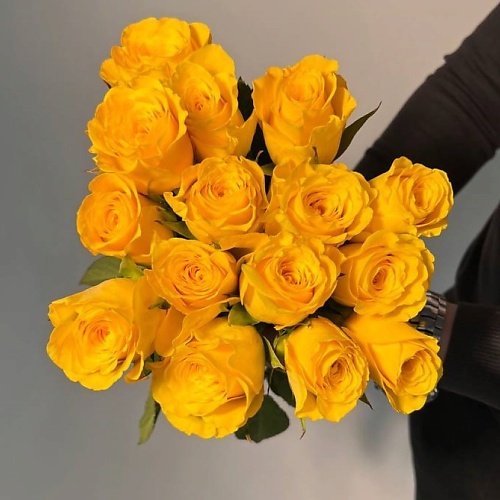 Букет живых цветов ЦВЕТЫ ДЛЯ ВАС Букет из 15 желтых роз (Кения)