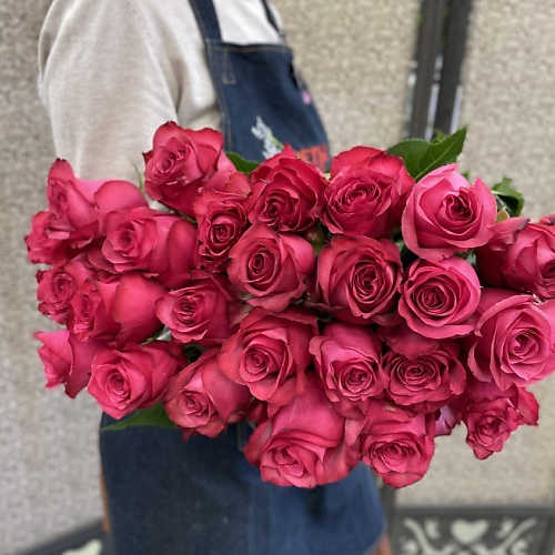 Букет живых цветов ЦВЕТЫ ДЛЯ ВАС Роза розовая 19 шт