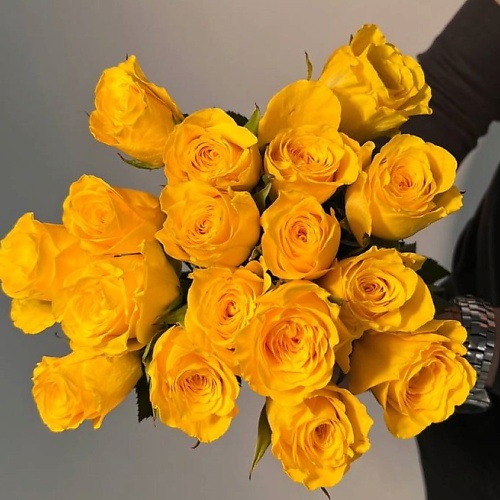 Букет живых цветов ЦВЕТЫ ДЛЯ ВАС Букет из 21 желтых роз (Кения)
